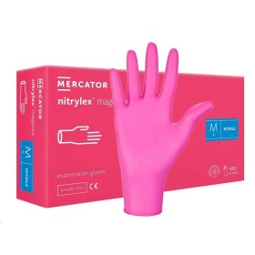 Rukavice NITRYLEX PF PROTECT PINK jednorázové nitrilové nepudrované 100ks Vel. M růžová