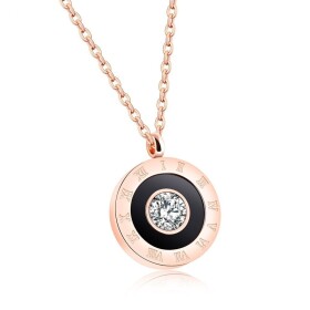 Ocelový náhrdelník se zirkony Zacaría Gold - chirurgická ocel, Zlatá 40 cm + 5 cm (prodloužení)