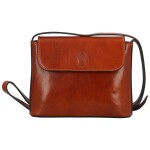 Trendy dámská kožená crossbody kabelka Rodriggo, koňaková