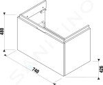 JIKA - Cubito Pure Umyvadlová skříňka 740x480x426 mm, 1 zásuvka, bílá H40J4253015001