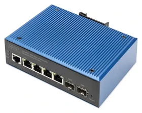 Digitus DN-651154 černá / Switch / Managed L2 / 4x Gigabit RJ45 + 2x SFP / DIN lišta / IP40 (DN-651154)