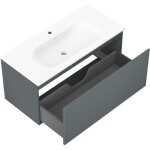 MEXEN/S - Orio koupelnová skříňka 100 cm s umyvadlem Vela, 1 šuplík, grafit mat/bílá mat 91A10-10047-1-BF66-W23M01