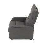 Křeslo polohovací, eletrické, šedá látka.