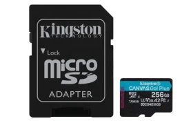 Kingston Canvas Go Plus microSDXC 256GB s adaptérem / UHS-I V30 / U3 / Class 10 / čtení: až 200MBs / zápis: až 160 MBs (SDCG4/256GB)