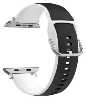 Beline Silico Leather černo-bílá / Řemínek pro Apple Watch / 42/44/45/49 mm / silikon/eko-kůže