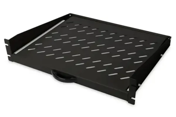 Digitus DN-19-TRAY-2-450-SW černá / Výsuvná police / 19" / 2U / nosnost 30 kg / hl. 450 mm (DN-19-TRAY-2-450-SW)