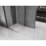 MEXEN/S - Velar L sprchový kout, posuvné dveře 90 x 90, dekor, grafit metal 871-090-090-33-95