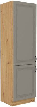 Vysoká potravinová skříňka Stilo 60 DK-210 2F Barva korpusu: Dub artisan, Barva dvířek: Clay Grey