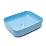 Umyvadlo na desku SAT Infinitio 50x39 cm modrá mat bez přepadu SATINF5039LBLM SATINF5039LBLM