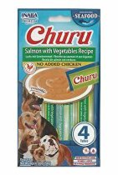 Churu Dog Fish Salmon Recipe with Vegetables 4x14g