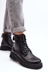 Botky Kožené Šněrovací Černé Big Star MM274375 37