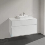 VILLEROY & BOCH - Collaro Umyvadlová skříňka, 1000x548x500 mm, 2 zásuvky, Glossy White C01500DH