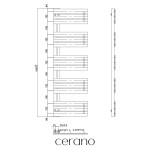 CERANO - Koupelnový radiátorový set Theo - ústřední vytápění - asymetrické připojení 50 mm - 812W - černá matná - 1600x500 mm CER-663502