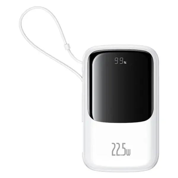 Baseus Qpow Pro+ 10000mAh 22.5W s kabelem USB-C bílá / Powerbanka / 2xUSB-C / 1xUSB-A (P10067101213-00)