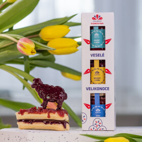 Včelařství Domovina Ovocné mámení dárkové balení 3x75 g ochucené medy Design: Velikonoce