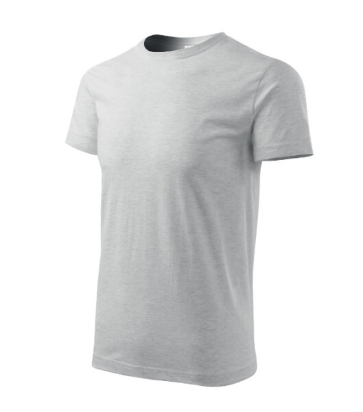 Basic tričko pánské světle šedý melír 4XL