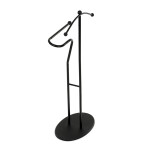 Němý sluha, výška 110 cm, masiv kaučukovník, černé moření, kov černý