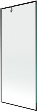 MEXEN/S - Next vanová zástěna FIX 80 x 150, černá vzor, grafit kartáčovaná 895-080-000-00-70-66