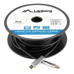 Lanberg CA-HDMI-20FB-0300-BK černá / Optický kabel HDMI / 30 m / HDMI 2.0 / 4K 60Hz / 18 Gbit/s / ARC / HDR (CA-HDMI-20FB-0300-BK)