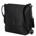 Trendy dámská koženková crossbody kabelka Lída, černá
