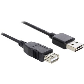 Delock USB kabel USB 2.0 USB-A zástrčka, USB-A zásuvka 1.00 m černá oboustranně zapojitelná zástrčka, pozlacené kontakty, UL certifikace 83370