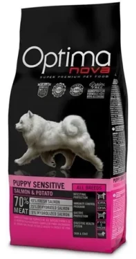 Optimanova Puppy Sensitive Salmon Potato / Granule pro štěňata / bezobilné / citlivé trávení / 2 kg