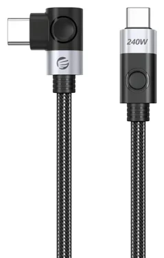 Orico CW240 černá / Kabel USB-C na USB-C / PD 240 W / lomený / 1,5 m