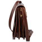 Prostorná dámská kožená crossbody taška Melinda, hnědá