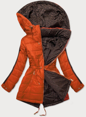 Oranžová oboustranná dámská bunda (W556-1)