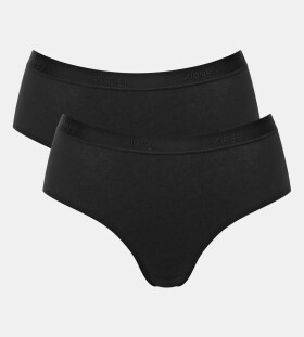 Dámské kalhotky GO Casual Midi 2P - BLACK - černé 0004 - SLOGGI BLACK XS