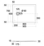 KLUDI - Terra Sprchová vanička 90x70 cm, matná černá 08DW0439