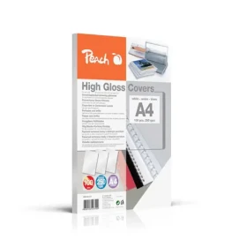 PEACH vazací přední desky 250 gm2 A4 lesklé bílá 100ks (510008)