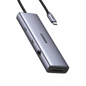 UGREEN CM498 USB Hub 9v1 USB-C šedá / 3x USB 3.2 Gen 1 / 1x HDMI 1.4 / 1x VGA / SD / microSD (15600)