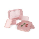 Konges Sløjd Svačinový box Cherry Glitter, růžová barva, plast