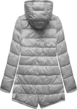 Army-šedá oboustranná dámská zimní bunda parka s kapucí (b2636) odstíny šedé XXL (44)