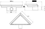 MEXEN - Flat rohový podlahový žlab 20 x 20, zlatá 1510320