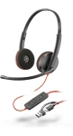 Poly Blackwire 3220 černá / Náhlavní souprava / mikrofon / dvě sluchátka / USB-C/A (8X2J9A6)