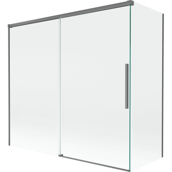 MEXEN/S - Rox vanová zástěna 2-křídlová posuvná 170 + 75 x 150, transparent, grafit metal 8C9-170-075-95-00
