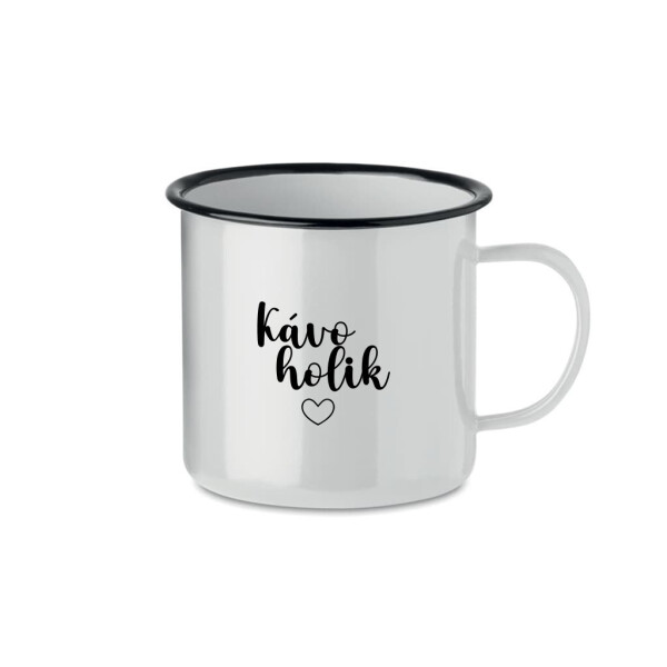 KÁVOHOLIK - bílý plecháček 350 ml