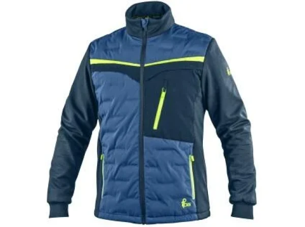 Bunda CXS NAOS, hybrid, pánská, modro-modrá, HV žluté doplňky 3XL 129010040697