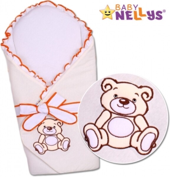 Baby Nellys Zavinovačka s výztuží Teddy Bear - jersey - smetanová