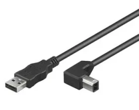 PremiumCord Kabel USB 2.0 A-B 90° černá / Kabel / USB 2.0 / 1 m (ku2ab1-90)