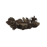 Chic Antique Kovový svícen Cones/Leaves, hnědá barva, kov