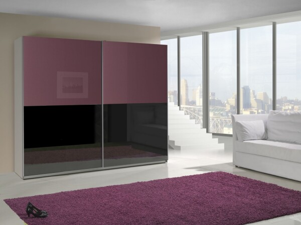 FRONTI Šatní skříň LUX 11 černý lesk / fialový lesk 6753