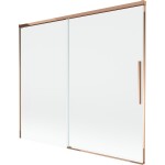 MEXEN/S - Rox vanová zástěna 2-křídlová posuvná 180 x 150, transparent, růžové zlato 8C9-180-001-60-00