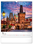 Nástěnný kalendář 2026 NOTIQUE - Praha, 30 x 34 cm