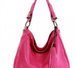 Dámská přírodní kožená taška model UNI tmavě růžová