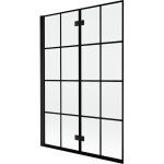MEXEN - MIST vanová zástěna 120x150 cm 6mm 2-s, černá, dekor, levá 8A9-120-002-70-77-L