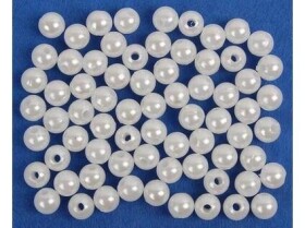 Korálky 8mm, 40g - bílé
