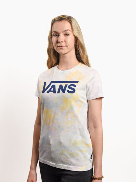 Vans LOGO WASH CREW CRADLE PINK TIE DYE dámské tričko s krátkým rukávem - XS